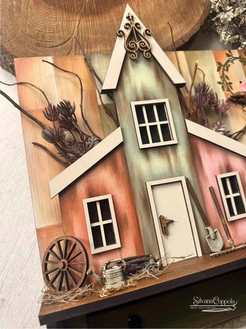 Cabideiro casinha country tripla